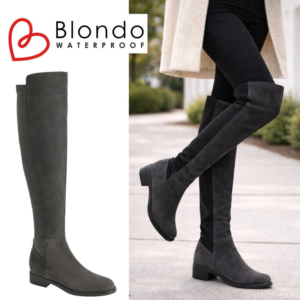Blondo, Sierra Grey Suede Waterproof Tall Over the Knee‎ Boots 9.5M B5884-615